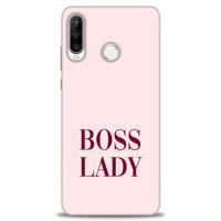 Huawei P30 Lite Kılıf HD Baskılı Kılıf - Boss Lady + Tam Ekran Koruyucu