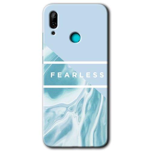 MRCİLETİSİM Huawei P smart 2019 Kılıf Baskılı Kapak - Fearless +Tam Kaplayan Mat Seramik
