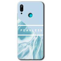 MRCİLETİSİM Huawei P smart 2019 Kılıf Baskılı Kapak - Fearless +Tam Kaplayan Mat Seramik