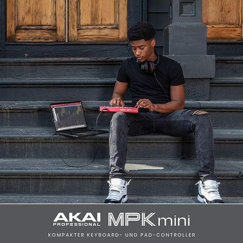 AKAI Pro fessional MPK Mini MK3 Red - 25 Keys USB MIDI Keyboard C