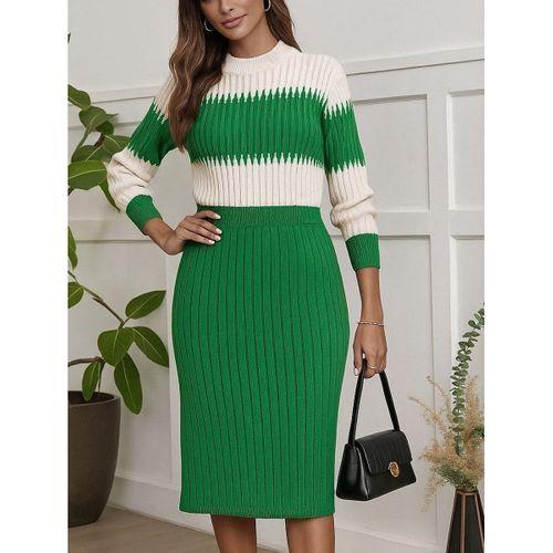 Kadın Uzun Kollu Triko Etekli Takım