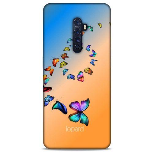Oppo Reno 2 Kılıf Kelebek Etkisi (49) Ultra Silikon Kılıf Şeker Pembe Mavi