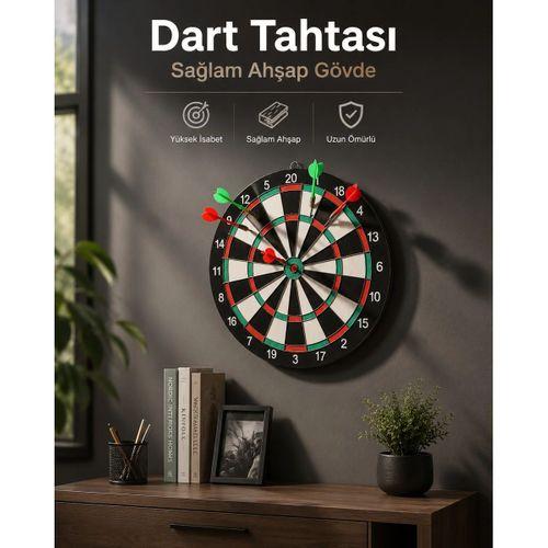 Duvara Monte Sağlam Ahşap Gövdeli Dart Tahtası Ev Ve Oyun Alanları İçin 17 İnç