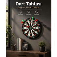 Duvara Monte Sağlam Ahşap Gövdeli Dart Tahtası Ev Ve Oyun Alanları İçin 17 İnç