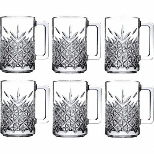 6'lı Kulplu Kristal Meşrubat Bardağı