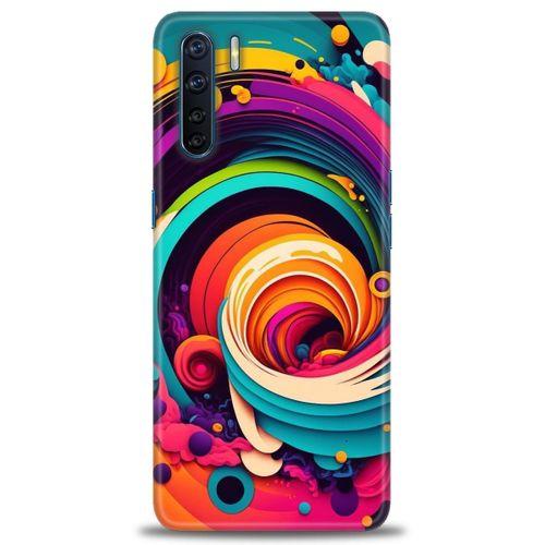 Oppo A91 / Reno 3 Kılıf HD Baskılı Kılıf - Renk Hortumu + Tam Ekran Koruyucu