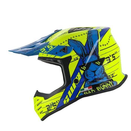 Kask Fullface Bunny Sway Neon Sarı-Mavi XL