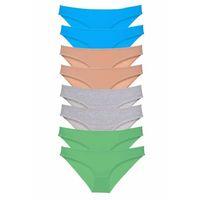 8 adet Süper Eko Set Likralı Kadın Slip Külot Ten Gri Yeşil Mavi