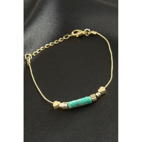 Kalp Turkuaz Taşlı Bileklik