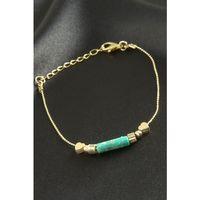 Kalp Turkuaz Taşlı Bileklik