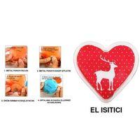 Kalpli Geyikli Cep Sobası,El Isıtıcı,Sıcak Su Torbası Pvc  9Cm