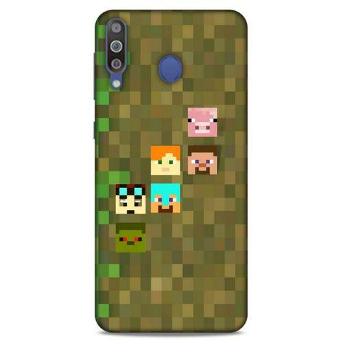 Lopard Samsung Galaxy M30 Uyumlu Kılıf PiXel (14) Lansman Kılıf Minecraft Karakterleri