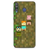 Lopard Samsung Galaxy M30 Uyumlu Kılıf PiXel (14) Lansman Kılıf Minecraft Karakterleri
