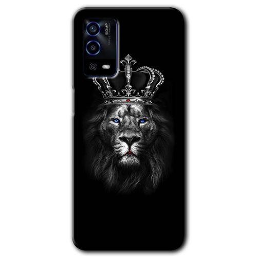 Oppo A55 HD Baskılı Kılıf + 9D Tam Ekran Koruyucu - King Lion