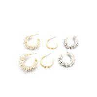 Kristal Boncuklu Küpe - Beyaz