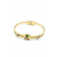 Taşlı Kalp Bilezik - Altın