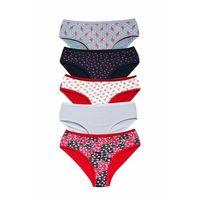 Pamuklu Geniş Kenarlı Likralı Desenli Bato Kadın Külot 5'li Paket Set 1