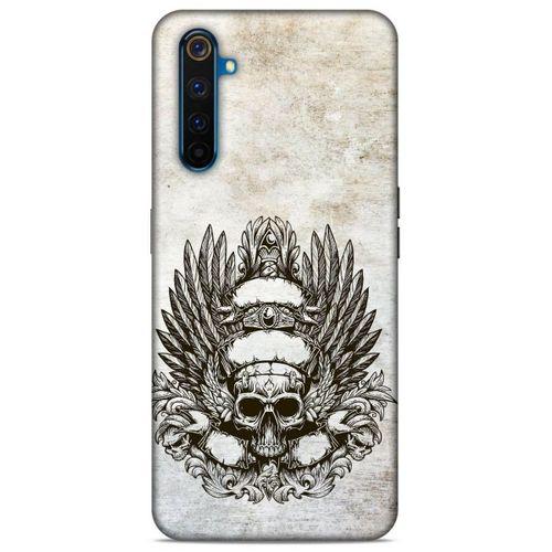 Lopard Oppo Realme 6 Uyumlu Kılıf Tattoo's (6) Silikon Kılıf Siyah Gri