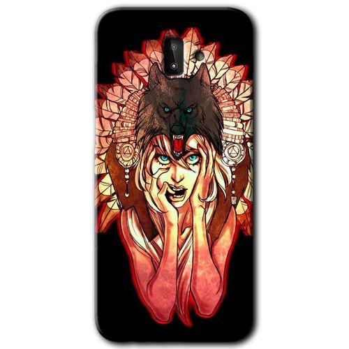 Samsung Galaxy J6 Plus HD Baskılı Kılıf + 9D Tam Ekran Koruyucu - Kurt Kız