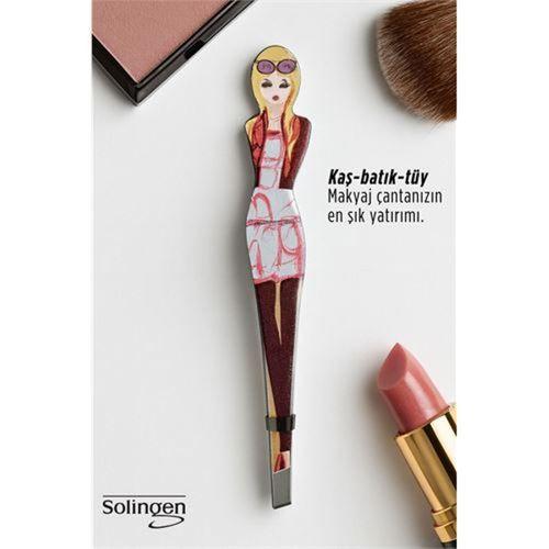 Profesyonel Eğimli Uçlu Stil İkonu Paslanmaz Çelik Kaş Cımbızı Solingen Professional 722861