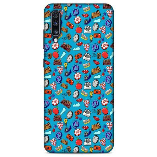 Retro (21) Desen Koruyucu Kapak Renkli Samsung Galaxy A70 Kılıf