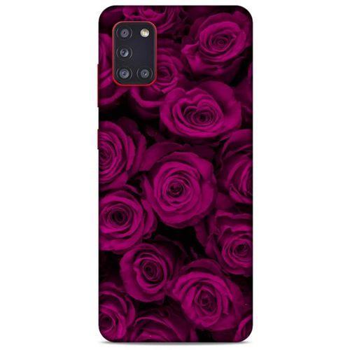 Samsung Galaxy A31 Uyumlu Kılıf Mor Delisi (33) Hybrid Kılıf Güller