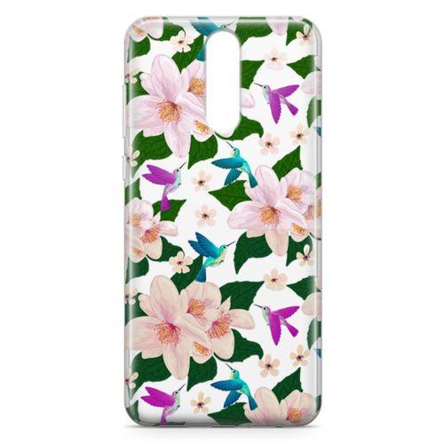 Huawei Nova 2i Kılıf Karanfil Kuşlar Arka Kapak Koruma Desenli Full Koruyucu