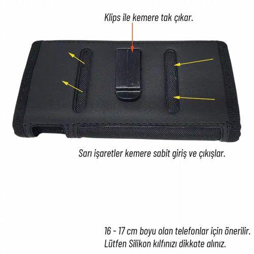 17cm Cırtlı Yanları Lastikli Toptan Bel Kemer Telefon Kılıfı – Universal Model MSK03