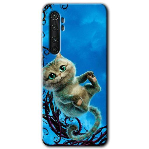 Xiaomi Mi Note 10 Lite Kılıf HD Desen Baskılı Arka Kapak + Temperli Cam - Çılgın Kedi