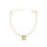 Kelebek İnci Bileklik - Altın