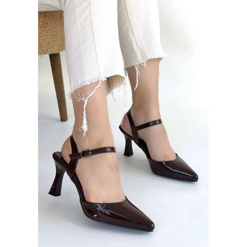 Suden Kahverengi Rugan Topuklu Ayakkabı