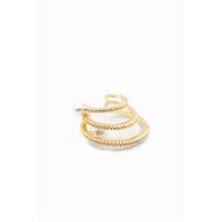 Taşlı Kıkırdak Küpe - Altın