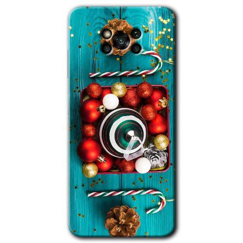 MRCİLETİSİM Poco x3 Pro Kılıf Kapak - Christmas +Hayalet Ekran Yandan Gözükmez