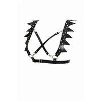 Siyah Harness Takım Zımba Detaylı Sivri Uçlu Vücut Aksesuarı - Brf1166