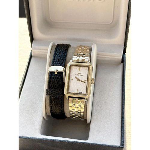Ferro FL21626AWT-B Quartz Çift Kordonlu 22 mm Kadın Kol Saati