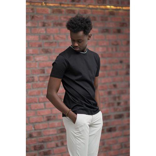 Sıfır Yaka Merserize Pamuklu İnce Kumaş Regular Fit T-Shirt
