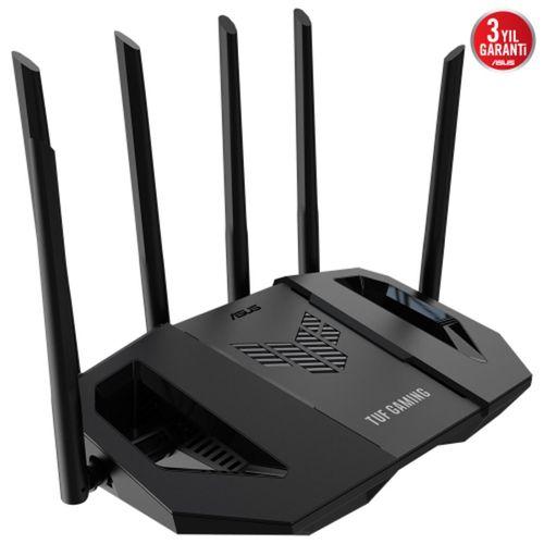 ASUS TUF-BE6500, BE6500, 3 Port, 6500Mbps, Dual Band, WİFİ 7, AiMesh, AiProtection Pro, GAMING Extendable Router