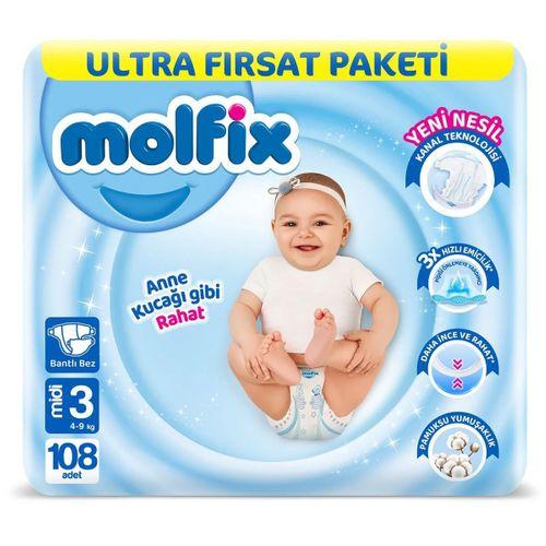 Molfix Molfix Bebek Bezi Ultra Fırsat Paketi 3 Beden 4-9 Kg 108 Adet