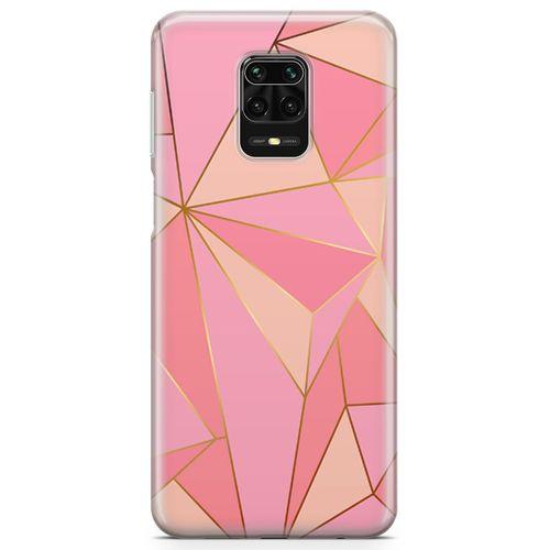 Xiaomi Redmi Note 9 Pro Kılıf Elmas Pembe Arka Kapak Koruma Desenli Full Koruyucu