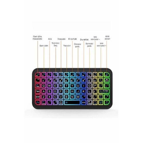 Mini Klavye Smarttv Işıklı Bluetooth Kablosuz Televizyon Ps3 Dizüstü Tabletler Ve Telefonlar İçin