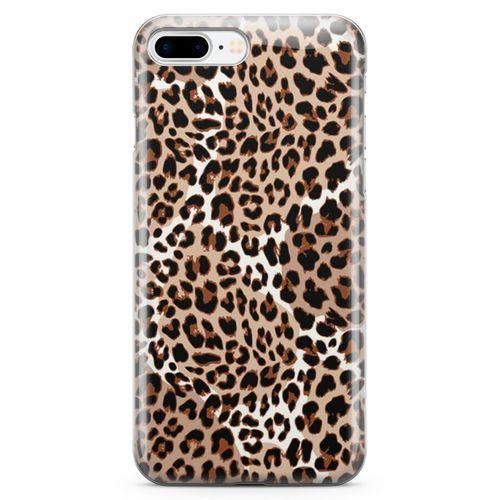Apple iPhone 7 Plus Kılıf Beyazlı Leopar Arka Kapak Koruma Desenli Full Koruyucu