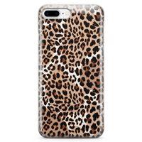 Apple iPhone 7 Plus Kılıf Beyazlı Leopar Arka Kapak Koruma Desenli Full Koruyucu
