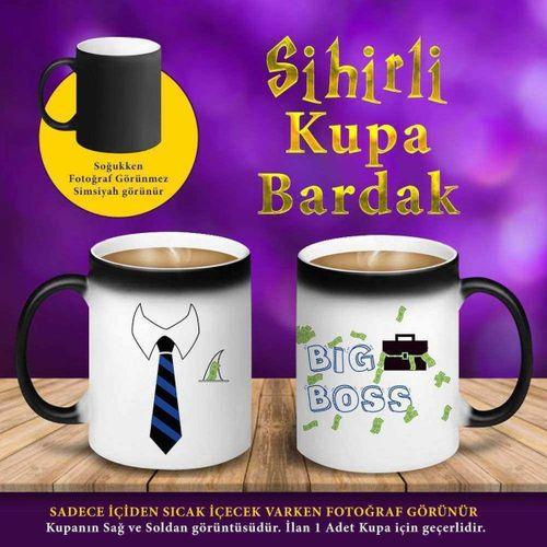 Big Boss Yazılı Kravat Sihirli Hediyelik Kupa Fincan Bardak-s20-