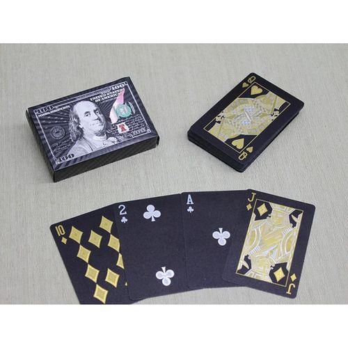 Gümüş Dolar Tasarımlı Siyah İskambil Oyun Kartı