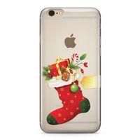 Apple iPhone 6 6s Kılıf Kırmızı Çorap Arka Kapak Koruma Desenli Full Koruyucu
