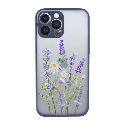 iPhone 13 Pro Max Uyumlu Lavender Desenli Kamera Korumalı Buzlu Şeffaf Lüx Telefon Kılıfı