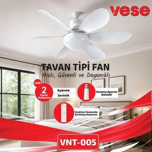 6 Kanatlı Kumandalı 2in1 Tavan Vantilatör Avize 40W