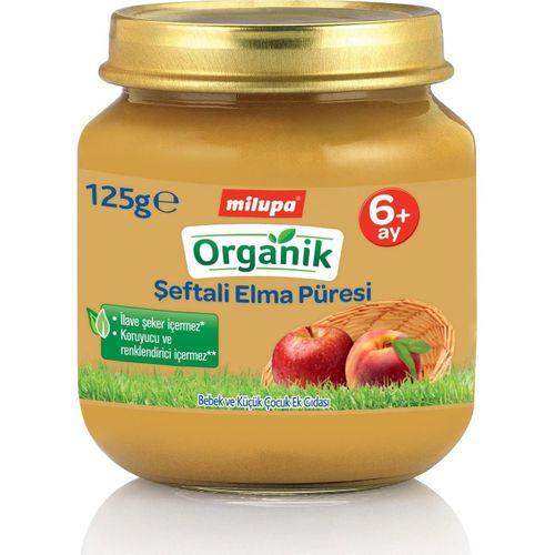 Milupa Milupa Organik Şeftali Elma Püreli Kavanoz Maması 125gr