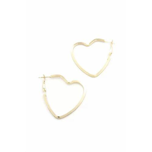 Kalp Halka Küpe - Altın