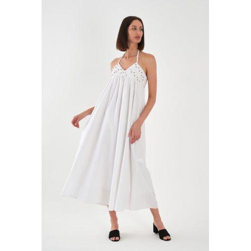 ALEXANDERGARDI Halter Yaka Brode Detaylı Maxi Elbise